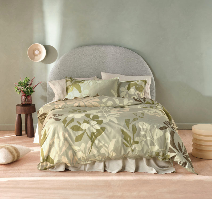 Indy Quilt Cover Set Range Eucalyptus