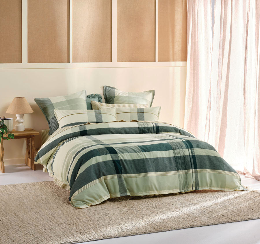 Levon Quilt Cover Set Range Jade